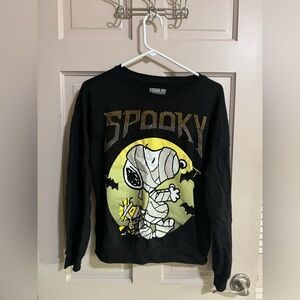 Peanuts Snoopy Spooky Halloween Black Crewneck Sweatshirt Size Medium Halloween
